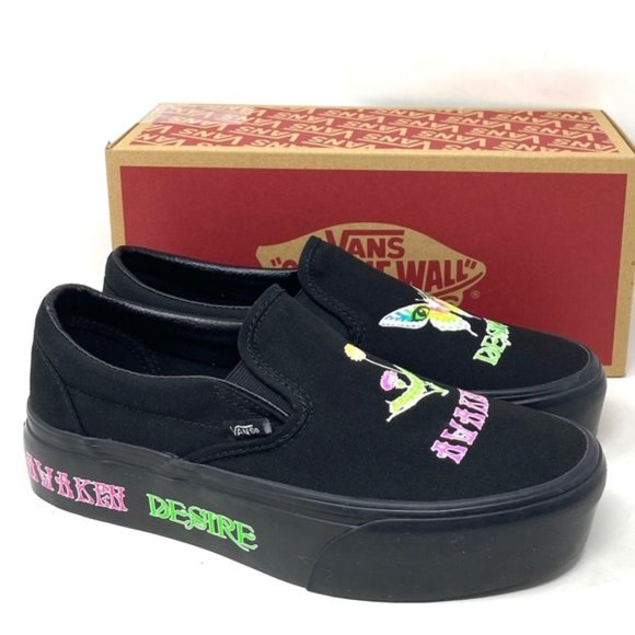 VANS Classic Slip On Stackform Shoe For Women Black Canvas Low Top VN0A7Q5R1OJ - Picture 1 of 11